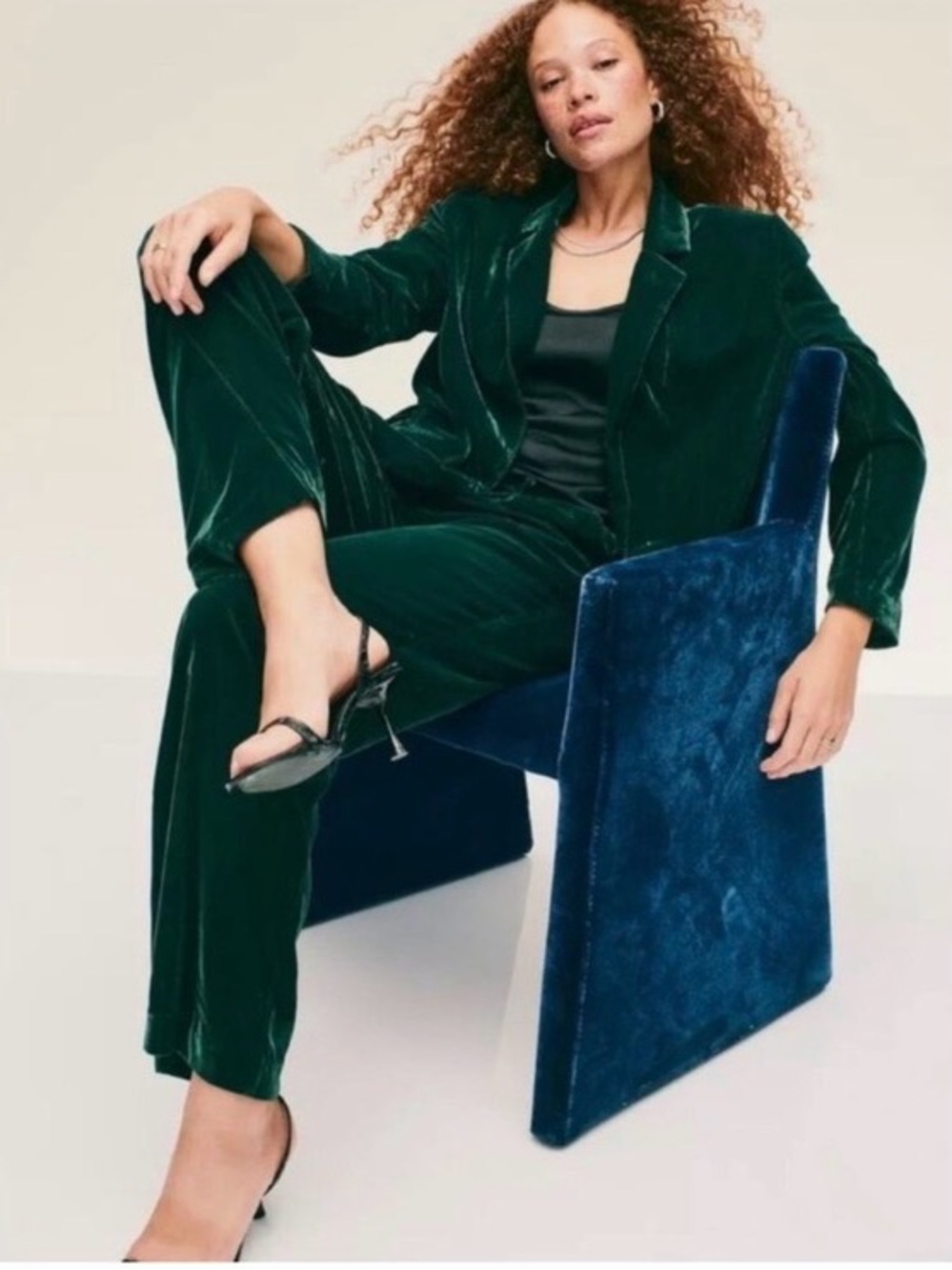 OLD NAVY Taylor Wide-Leg Trouser Velvet Wide-Leg Pants in Deep Green M